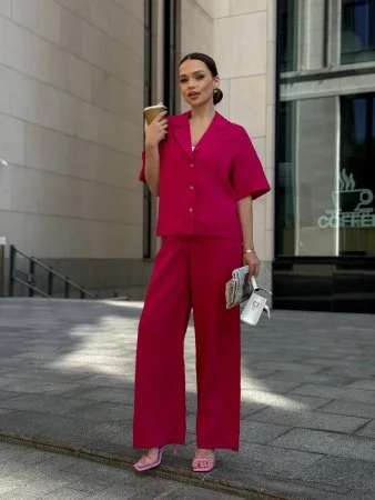 Купить Костюм с рубашкой с укороченным рукавом цвет Фуксия в фирменном магазине спортивной одежды Brillante.by