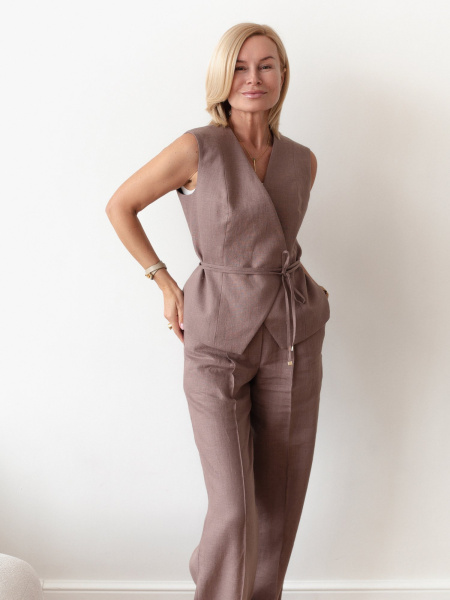 Жилет с поясом цвет Сливочное какао - в фирменном магазине спортивной одежды Brillante.by