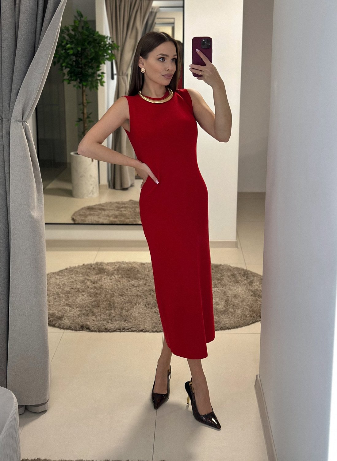 Платье трикотажное CHIC цв. классический красный